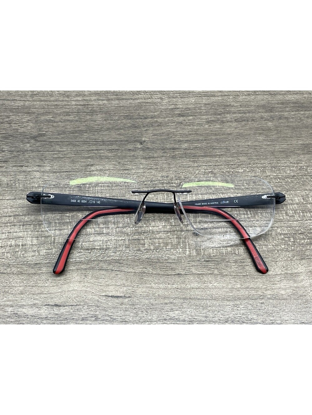 Silhouette 5408 40 6054 Rimless Black Red Eyeglasses Optical Frame 19-145 *READ*